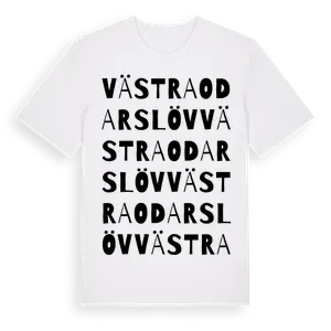 Västra Odarslöv ordlek t-shirt – ekologisk bomull t-shirt från Pinshirt
