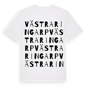 Västra Ringarp ordlek t-shirt – ekologisk bomull t-shirt från Pinshirt