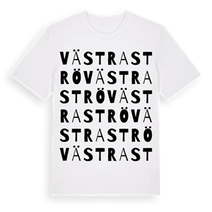 Västra Strö ordlek t-shirt – ekologisk bomull t-shirt från Pinshirt