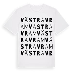 Västra Vram ordlek t-shirt – ekologisk bomull t-shirt från Pinshirt