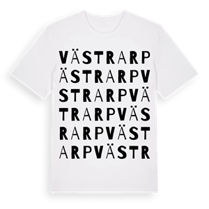 Västrarp ordlek t-shirt – ekologisk bomull t-shirt från Pinshirt