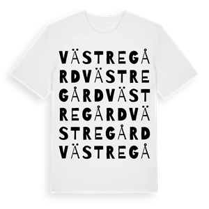 Västregård ordlek t-shirt – ekologisk bomull t-shirt från Pinshirt