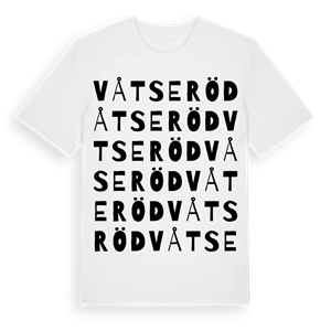 Våtseröd ordlek t-shirt – ekologisk bomull t-shirt från Pinshirt