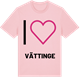 Pink Cotton t-shirt med Jag älskar Vättinge t-shirt stort tryck