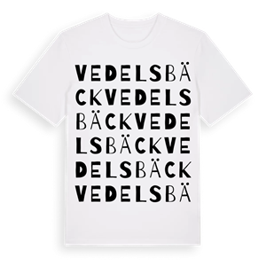 Vedelsbäck ordlek t-shirt – ekologisk bomull t-shirt från Pinshirt