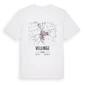 Vellinge karta t-shirt – ekologisk bomull t-shirt från Pinshirt