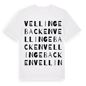 Vellingebacken ordlek t-shirt – ekologisk bomull t-shirt från Pinshirt