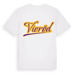 Vieröd baseball t-shirt – ekologisk bomull t-shirt från Pinshirt
