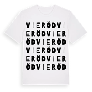 Vieröd ordlek t-shirt – ekologisk bomull t-shirt från Pinshirt