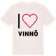 Vintage White t-shirt med Jag älskar Vinnö t-shirt stort tryck