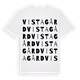 White t-shirt med Vistagård ordlek t-shirt