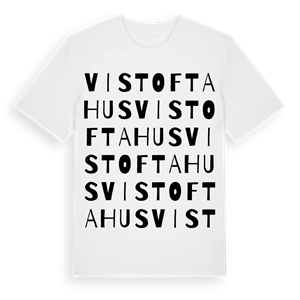 Vistoftahus ordlek t-shirt – ekologisk bomull t-shirt från Pinshirt