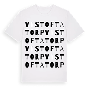 Vistoftatorp ordlek t-shirt – ekologisk bomull t-shirt från Pinshirt
