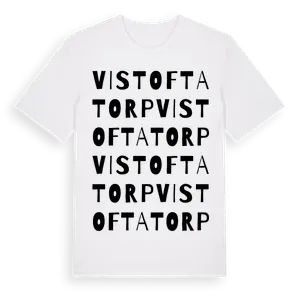 Vistoftatorp ordlek t-shirt – ekologisk bomull t-shirt från Pinshirt