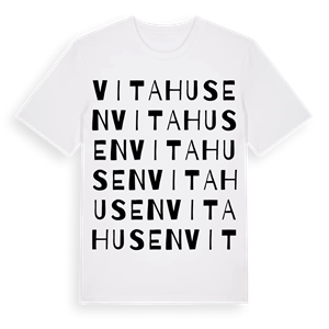 Vita husen ordlek t-shirt – ekologisk bomull t-shirt från Pinshirt