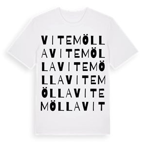 Vitemölla ordlek t-shirt – ekologisk bomull t-shirt från Pinshirt