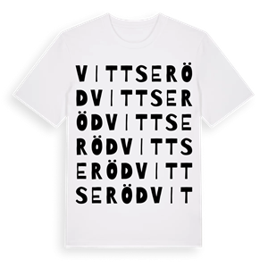 Vittseröd ordlek t-shirt – ekologisk bomull t-shirt från Pinshirt