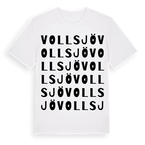 Vollsjö ordlek t-shirt – ekologisk bomull t-shirt från Pinshirt