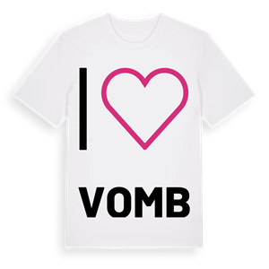 Jag älskar Vomb t-shirt stort tryck – ekologisk bomull t-shirt från Pinshirt