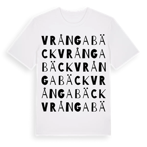 Vrångabäck ordlek t-shirt – ekologisk bomull t-shirt från Pinshirt