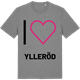 Mid Heather Gray t-shirt med Jag älskar Ylleröd t-shirt stort tryck