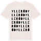 Vintage White t-shirt med Ylleröd ordlek t-shirt