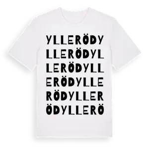 Ylleröd ordlek t-shirt – ekologisk bomull t-shirt från Pinshirt