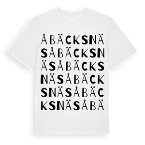 Åbäcksnäs ordlek t-shirt – ekologisk bomull t-shirt från Pinshirt