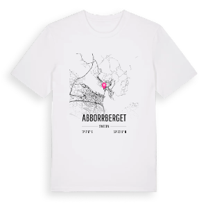 Abborrberget karta t-shirt – ekologisk bomull t-shirt från Pinshirt