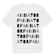 White t-shirt med Abinatorp ordlek t-shirt