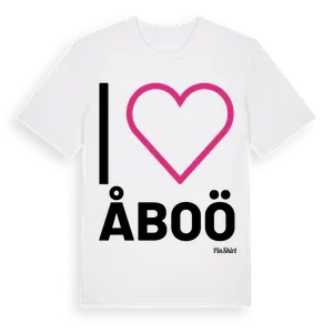 Jag älskar Åboö t-shirt stort tryck – ekologisk bomull t-shirt från Pinshirt