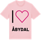 Pink Cotton t-shirt med Jag älskar Åbydal t-shirt stort tryck