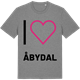 Mid Heather Gray t-shirt med Jag älskar Åbydal t-shirt stort tryck