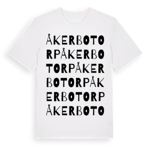 Åkerbotorp ordlek t-shirt – ekologisk bomull t-shirt från Pinshirt