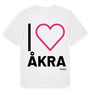 Jag älskar Åkra t-shirt stort tryck – ekologisk bomull t-shirt från Pinshirt