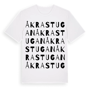 Åkrastugan ordlek t-shirt – ekologisk bomull t-shirt från Pinshirt