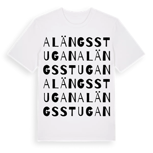 Alängsstugan ordlek t-shirt – ekologisk bomull t-shirt från Pinshirt