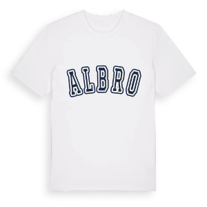 Albro college t-shirt – ekologisk bomull t-shirt från Pinshirt