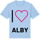Blue Soul t-shirt med Jag älskar Alby t-shirt stort tryck