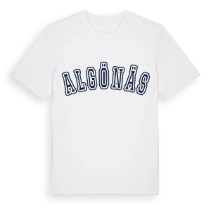Algönäs college t-shirt – ekologisk bomull t-shirt från Pinshirt