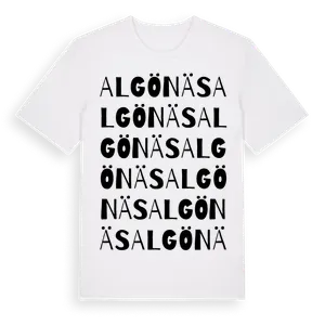 Algönäs ordlek t-shirt – ekologisk bomull t-shirt från Pinshirt