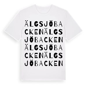 Älgsjöbacken ordlek t-shirt – ekologisk bomull t-shirt från Pinshirt