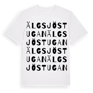 Älgsjöstugan ordlek t-shirt – ekologisk bomull t-shirt från Pinshirt