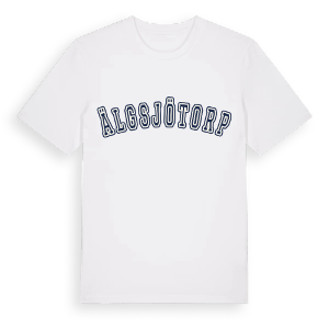 Älgsjötorp college t-shirt – ekologisk bomull t-shirt från Pinshirt