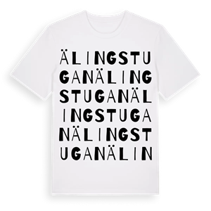 Älingstugan ordlek t-shirt – ekologisk bomull t-shirt från Pinshirt