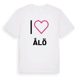 Jag älskar Ålö t-shirt stort tryck – ekologisk bomull t-shirt från Pinshirt