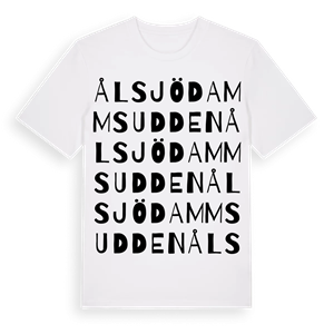 Ålsjödammsudden ordlek t-shirt – ekologisk bomull t-shirt från Pinshirt