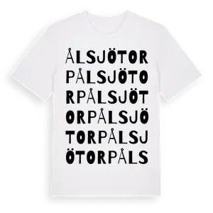 Ålsjötorp ordlek t-shirt – ekologisk bomull t-shirt från Pinshirt