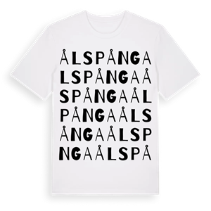 Ålspånga ordlek t-shirt – ekologisk bomull t-shirt från Pinshirt