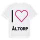 White t-shirt med Jag älskar Åltorp t-shirt stort tryck